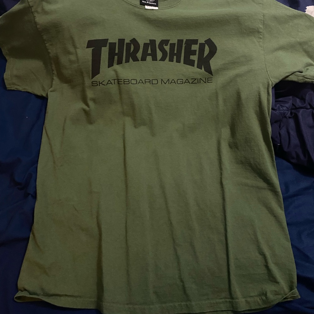 Olive Green Thrasher T-Shirt